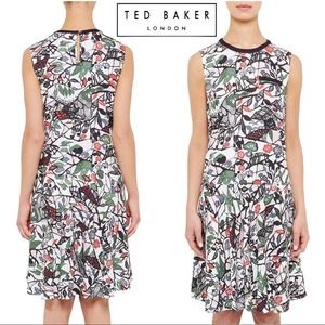 NWT Ted Baker Bias Cut Drop Waist Floral Dress